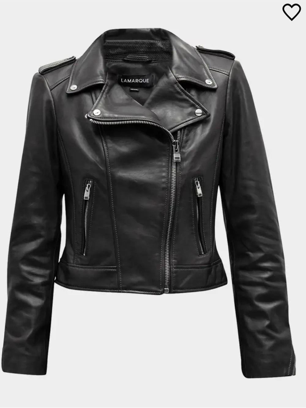 Lamarque Black Leather Moto Jacket